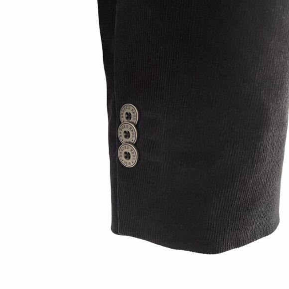 BROOKS BROTHERS Corduroy Button Front Blazer Jacket Black 12 - Picture 4 of 7